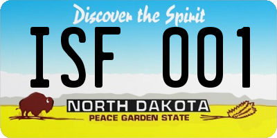 ND license plate ISF001