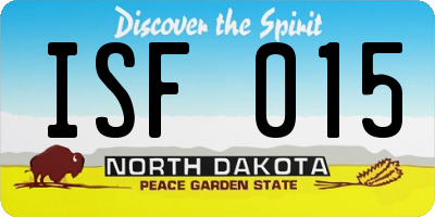 ND license plate ISF015