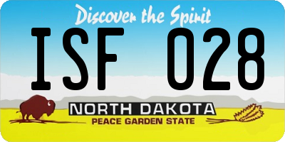 ND license plate ISF028