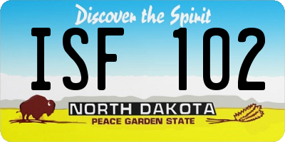 ND license plate ISF102