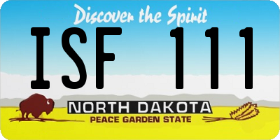 ND license plate ISF111