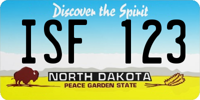 ND license plate ISF123