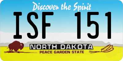 ND license plate ISF151