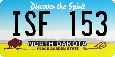 ND license plate ISF153
