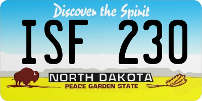 ND license plate ISF230