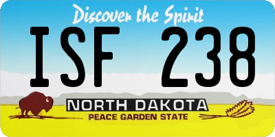 ND license plate ISF238