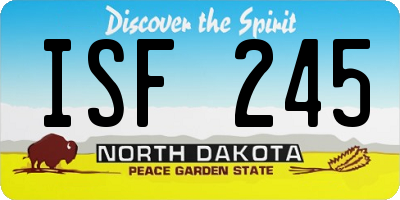 ND license plate ISF245