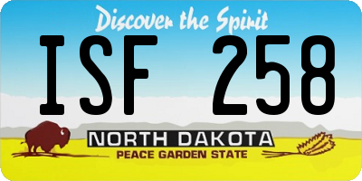 ND license plate ISF258