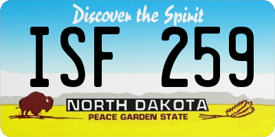 ND license plate ISF259