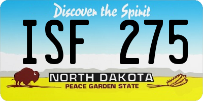 ND license plate ISF275