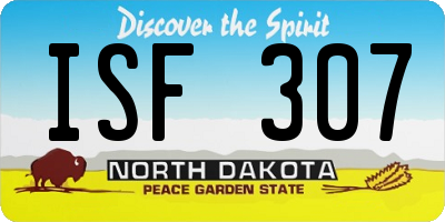 ND license plate ISF307