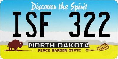 ND license plate ISF322