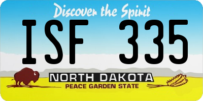 ND license plate ISF335