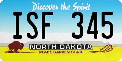 ND license plate ISF345