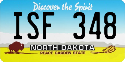 ND license plate ISF348