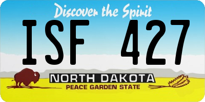 ND license plate ISF427