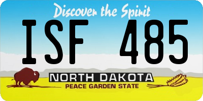 ND license plate ISF485