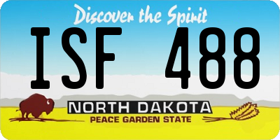 ND license plate ISF488
