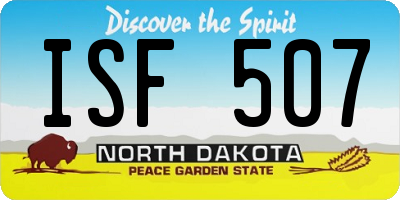 ND license plate ISF507