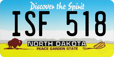 ND license plate ISF518