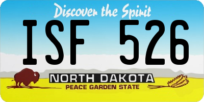 ND license plate ISF526