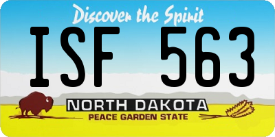 ND license plate ISF563