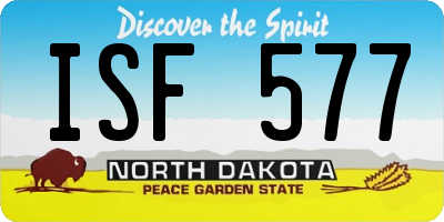 ND license plate ISF577
