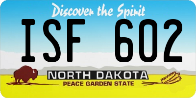 ND license plate ISF602