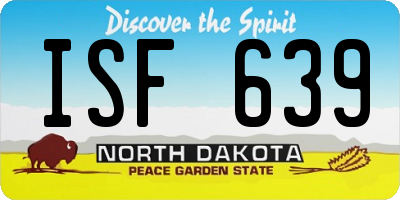 ND license plate ISF639