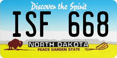 ND license plate ISF668