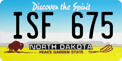 ND license plate ISF675