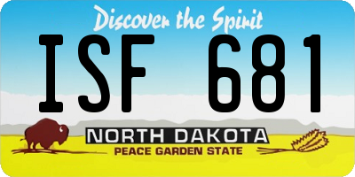 ND license plate ISF681