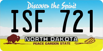 ND license plate ISF721