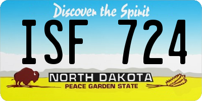 ND license plate ISF724