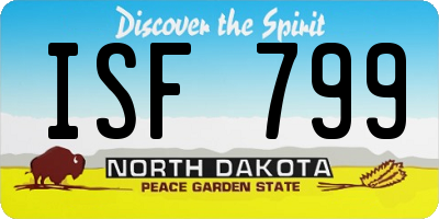 ND license plate ISF799