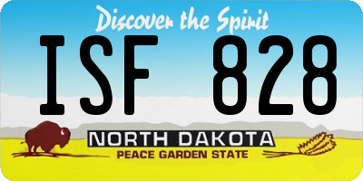 ND license plate ISF828