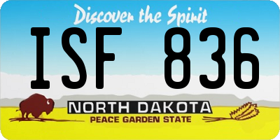 ND license plate ISF836