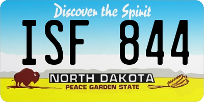 ND license plate ISF844