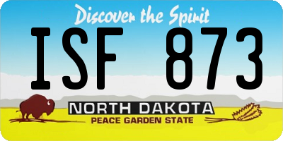 ND license plate ISF873