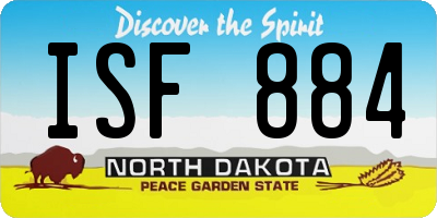 ND license plate ISF884