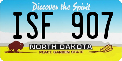 ND license plate ISF907