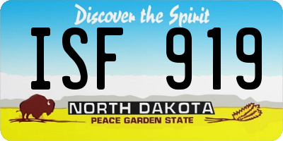 ND license plate ISF919