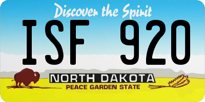 ND license plate ISF920