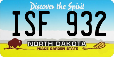 ND license plate ISF932