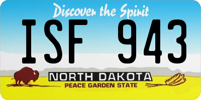 ND license plate ISF943