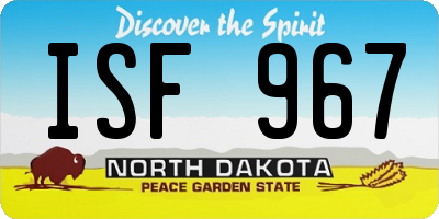 ND license plate ISF967
