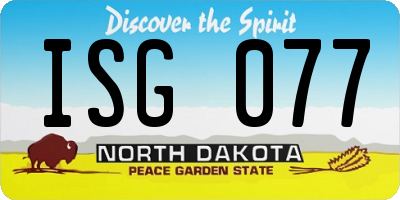ND license plate ISG077