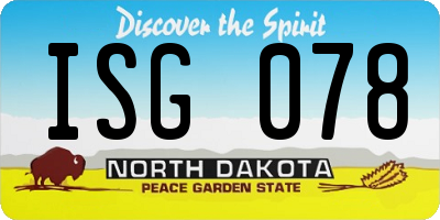 ND license plate ISG078