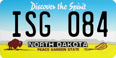 ND license plate ISG084