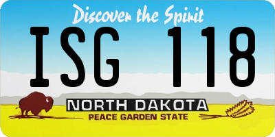 ND license plate ISG118